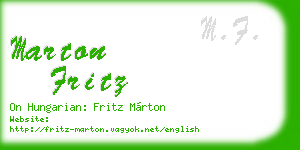 marton fritz business card