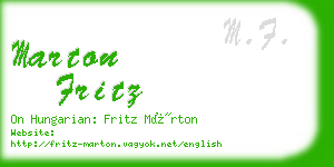 marton fritz business card